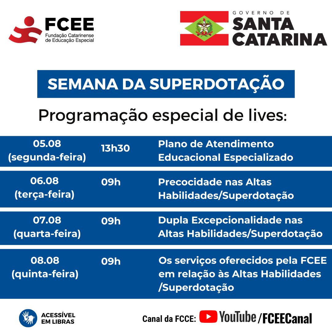 Semana da superdotação: série de lives da FCEE 