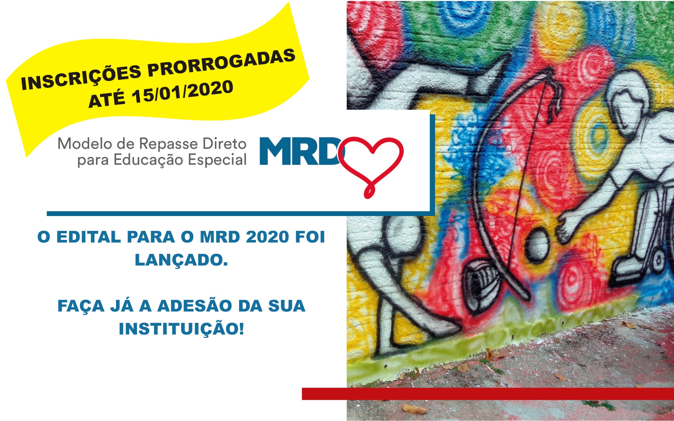 Inscrições prorrogadas até 15/01/2020 - Modelo de Repasse Direto