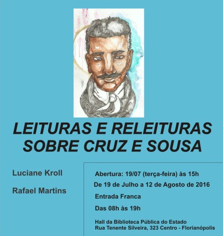 Cartaz com foto de Cruz e Sousa