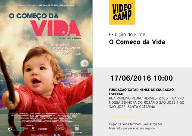 Cartaz da reexibição do filme no auditório da FCEE: O Começo da Vida