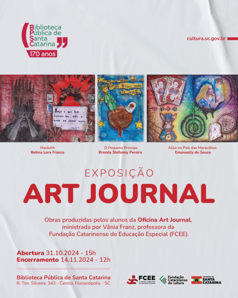 cartaz com 3 imagens de obras de arte e o texto art journal